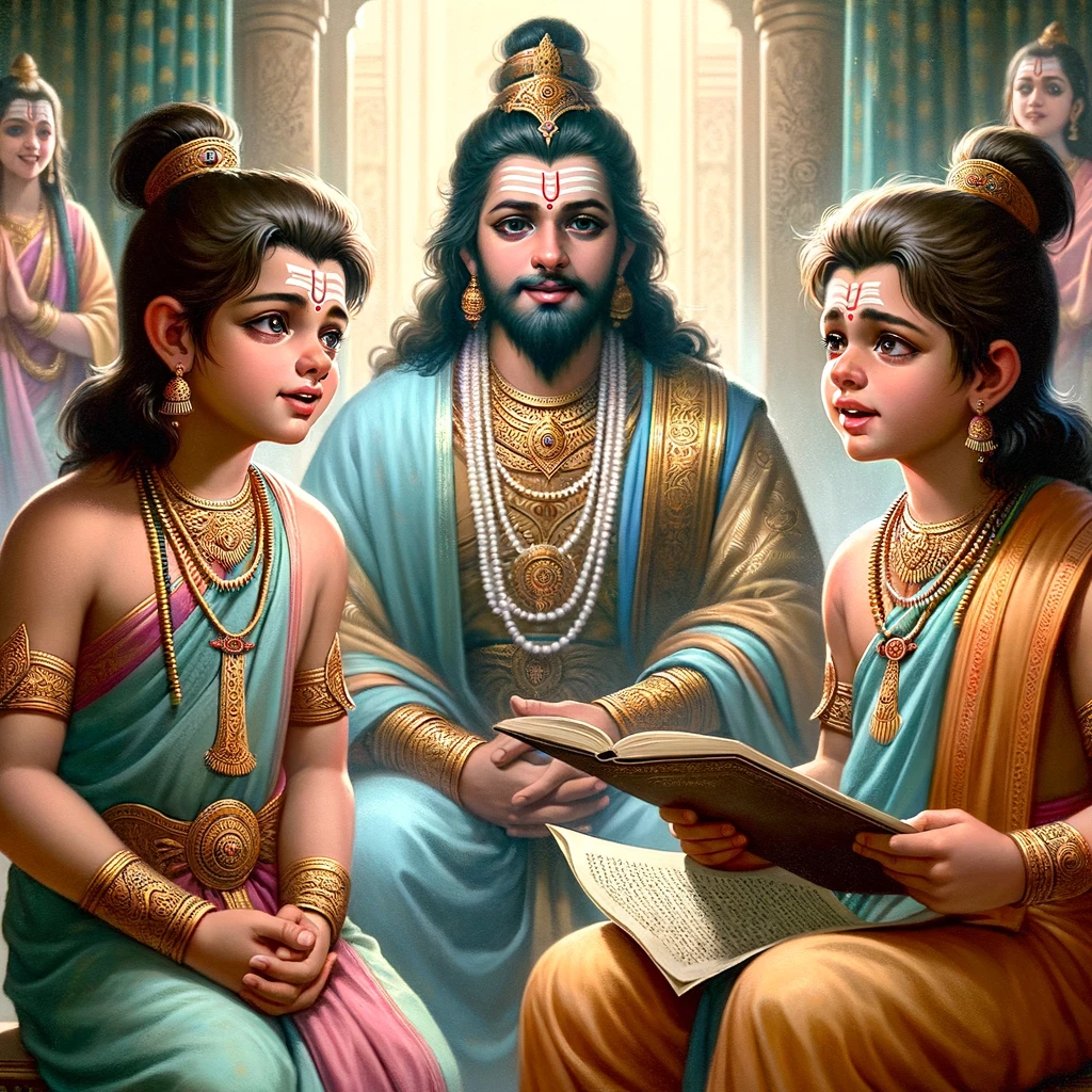 Rama Hears the Ramayana Recited by His Own Sons